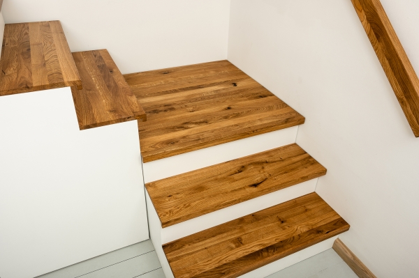 Stair tread Renovation step riser Oak Rustic 26mm brushed natural oiled